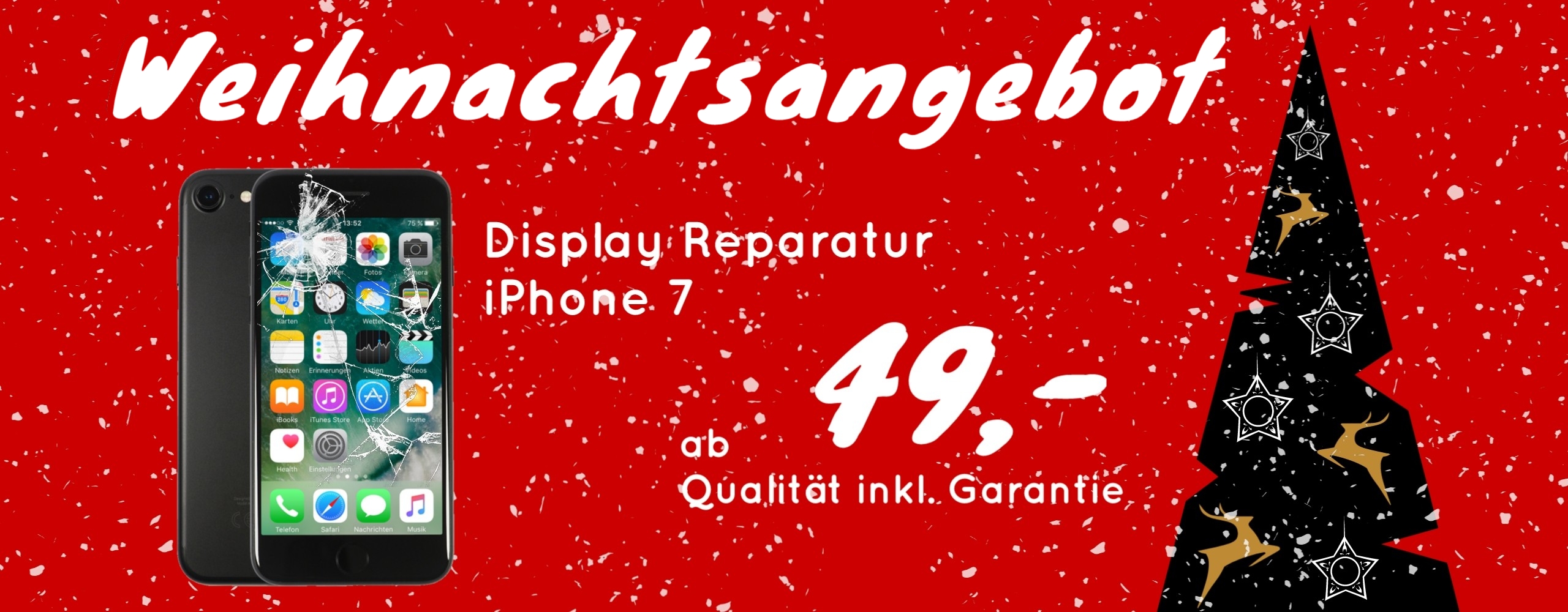 Smartphone Apple iPhone 7 Display Glas Handy Reparatur 49,- Euro