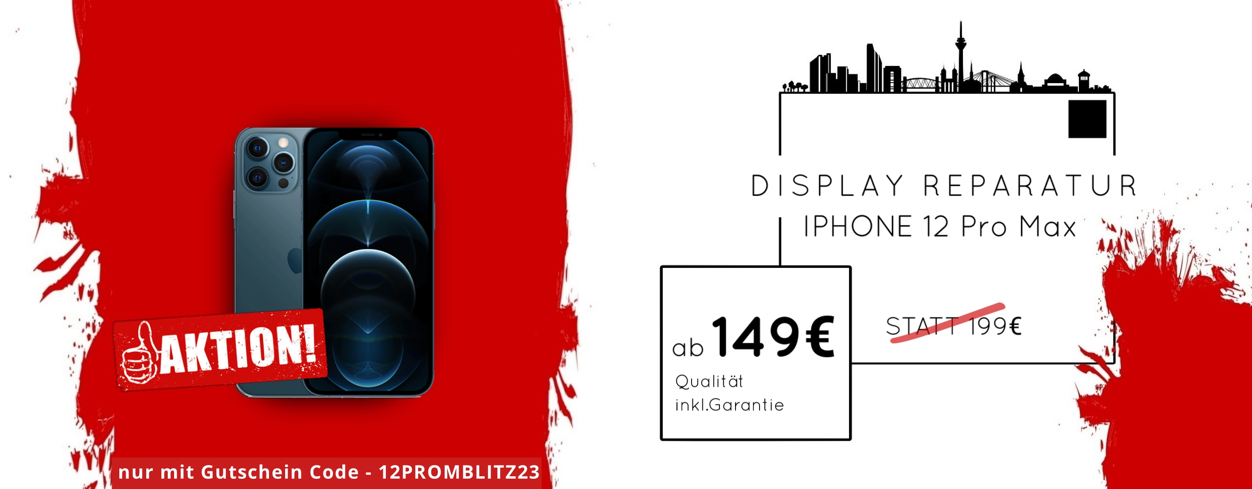 Apple iPhone 12 Pro Max Display Glas Handy Reparatur Preis Angebot 2023