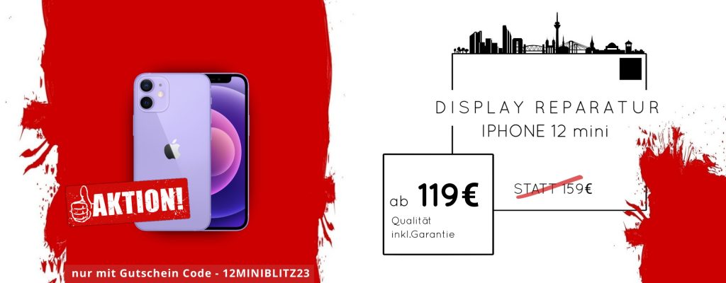 Apple iPhone 12 Mini Display Glas Handy Reparatur Düsseldorf Preis Angebot 2024