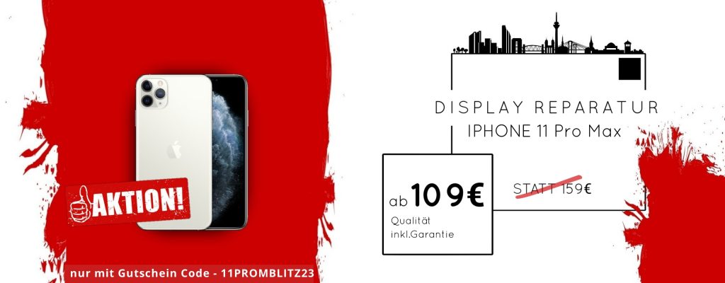 Apple iPhone 11 Pro Max Display Glas Handy Reparatur Düsseldorf Preis Angebot 2024