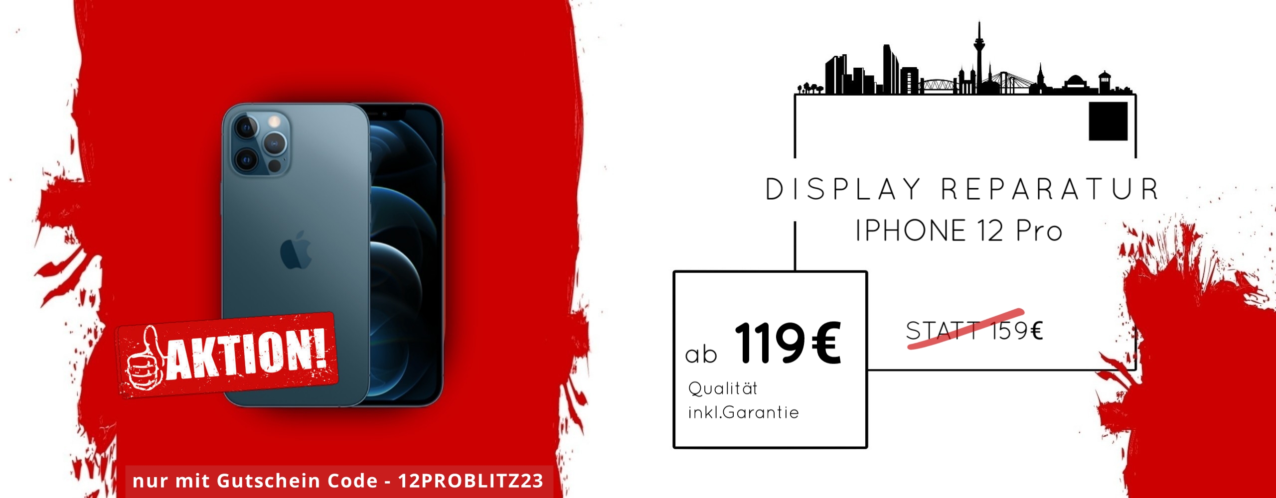Apple iPhone 12 Pro Display Glas Handy Reparatur Preis Angebot 2023