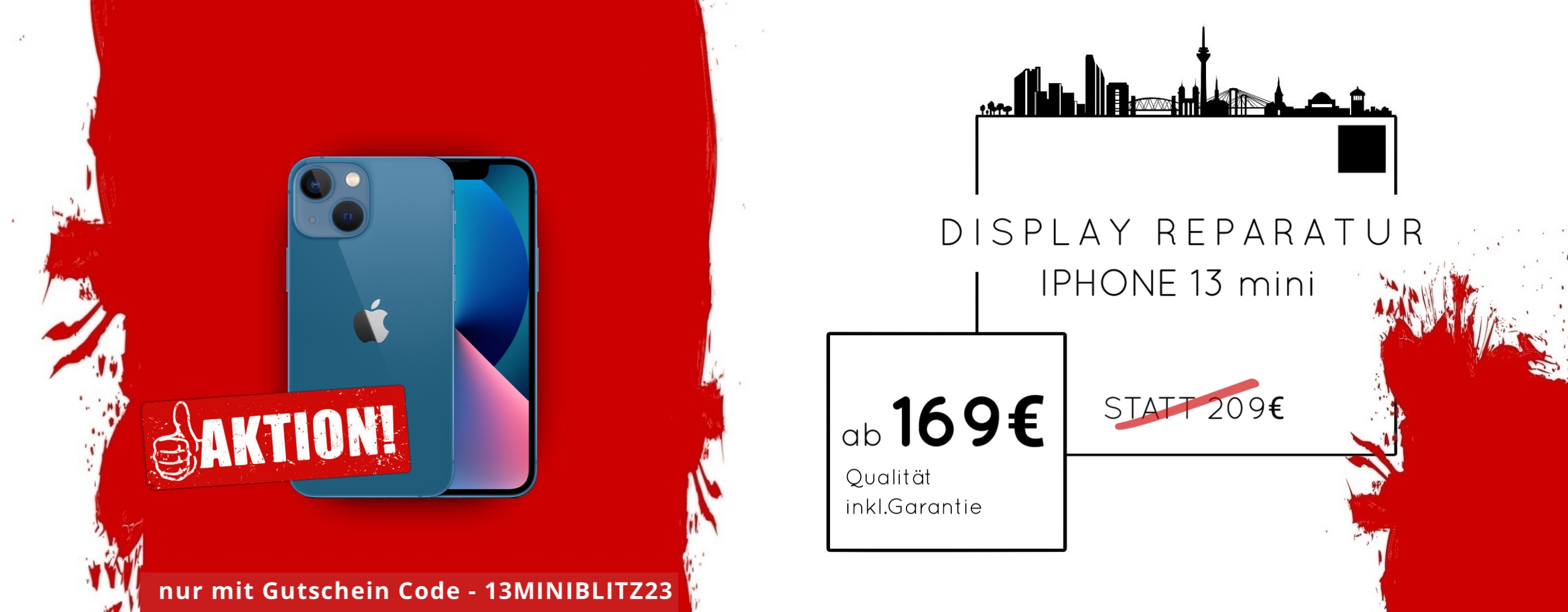 Apple iPhone 13 Mini Display Glas Handy Reparatur Preis Angebot 2023