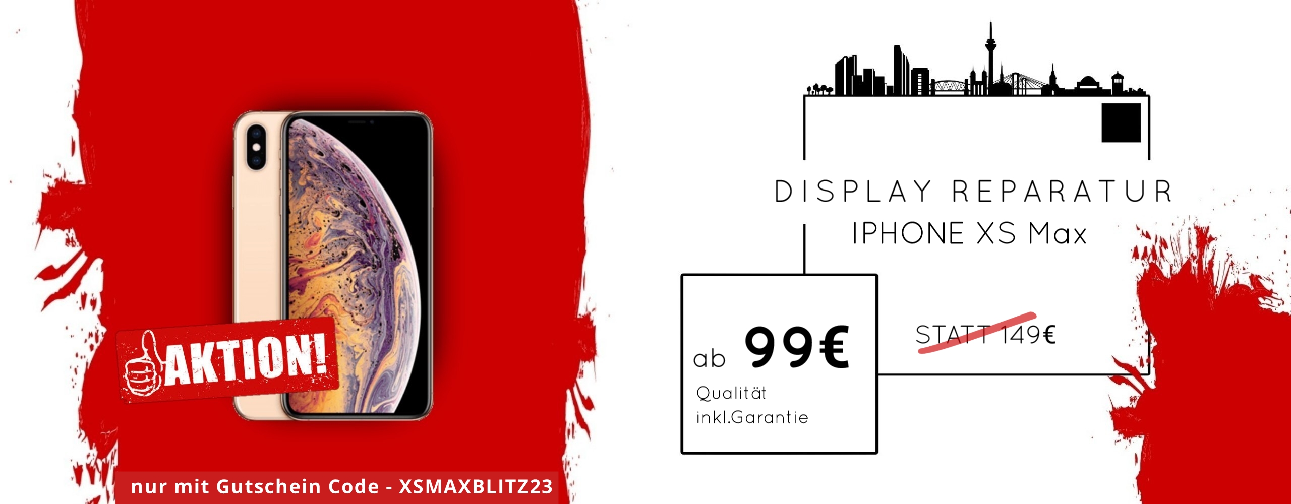 Apple iPhone Xs Max Display Glas Handy Reparatur Preis Angebot 2023