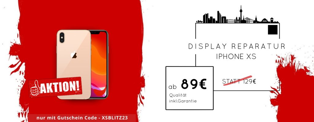 Apple iPhone Xs Display Glas Handy Reparatur Düsseldorf Preis Angebot 2024